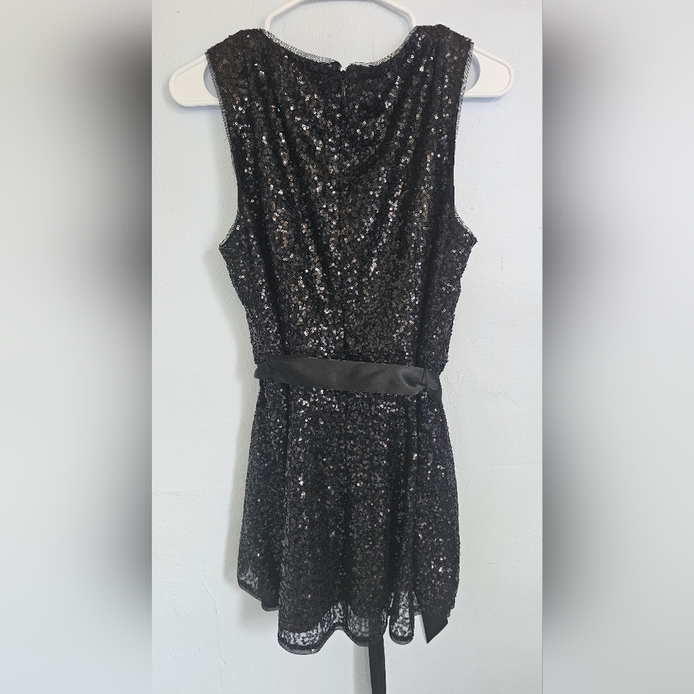Adrianna Papell Sequin Sheath Dress Black and Silver
